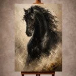 Black Stallion Horse Wall Art Canvas Print