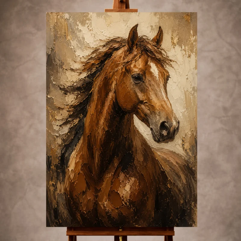 Horse Wall Art, Wall Art, Art Prints, Home Decor, Interior Design, Gallery Wall, Animal Wall Art, Horse Prints, Equestrian Wall Art, Brown Horse Art, Canvas Print, Luxury Wall Decor, Neutral Wall Art, Office Wall Art, Modern Interior