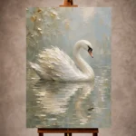 White Swan Bird Wall Art Canvas Print