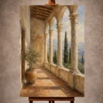 Tuscan Loggia Classical Architecture Wall Art Canvas Print