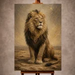 Seated Sovereign Lion Wall Art Canvas Print