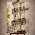 Haussmann Balcony Parisian Architecture Wall Art Canvas Print