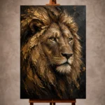 Gilded Mane Lion Wall Art Canvas Print