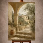 Olive Grove Villa Mediterranean Architecture Wall Art Canvas Print
