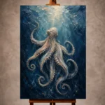 Deep Ocean Octopus Sea Life Wall Art Canvas Print