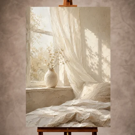 Serene Neutral Bedroom Wall Art wall art print for elegant interiors