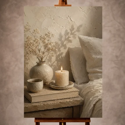 Serene Neutral Bedroom Wall Art wall art print for elegant interiors