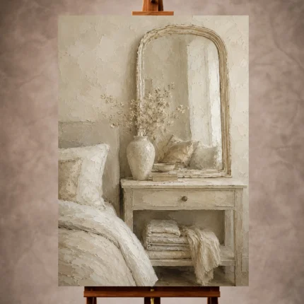 Serene Neutral Bedroom Wall Art wall art print for elegant interiors