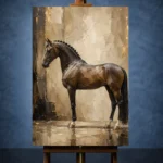 Regal Brown Horse Wall Art Canvas Print - Image 2