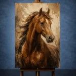 Chestnut Horse Portrait Horse Wall Art Canvas Print - Image 2