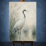 Elegant Crane Bird Wall Art Canvas Print - Image 2