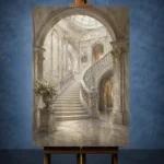 Grand Staircase Classical Architecture Wall Art Canvas Print - Image 2