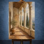 Tuscan Loggia Classical Architecture Wall Art Canvas Print - Image 2