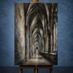 Vaulted Corridor Gothic Architecture Wall Art Canvas Print - Image 2