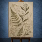 Pressed Fern Herbarium Botanical Bedroom Wall Art Canvas Print - Image 3