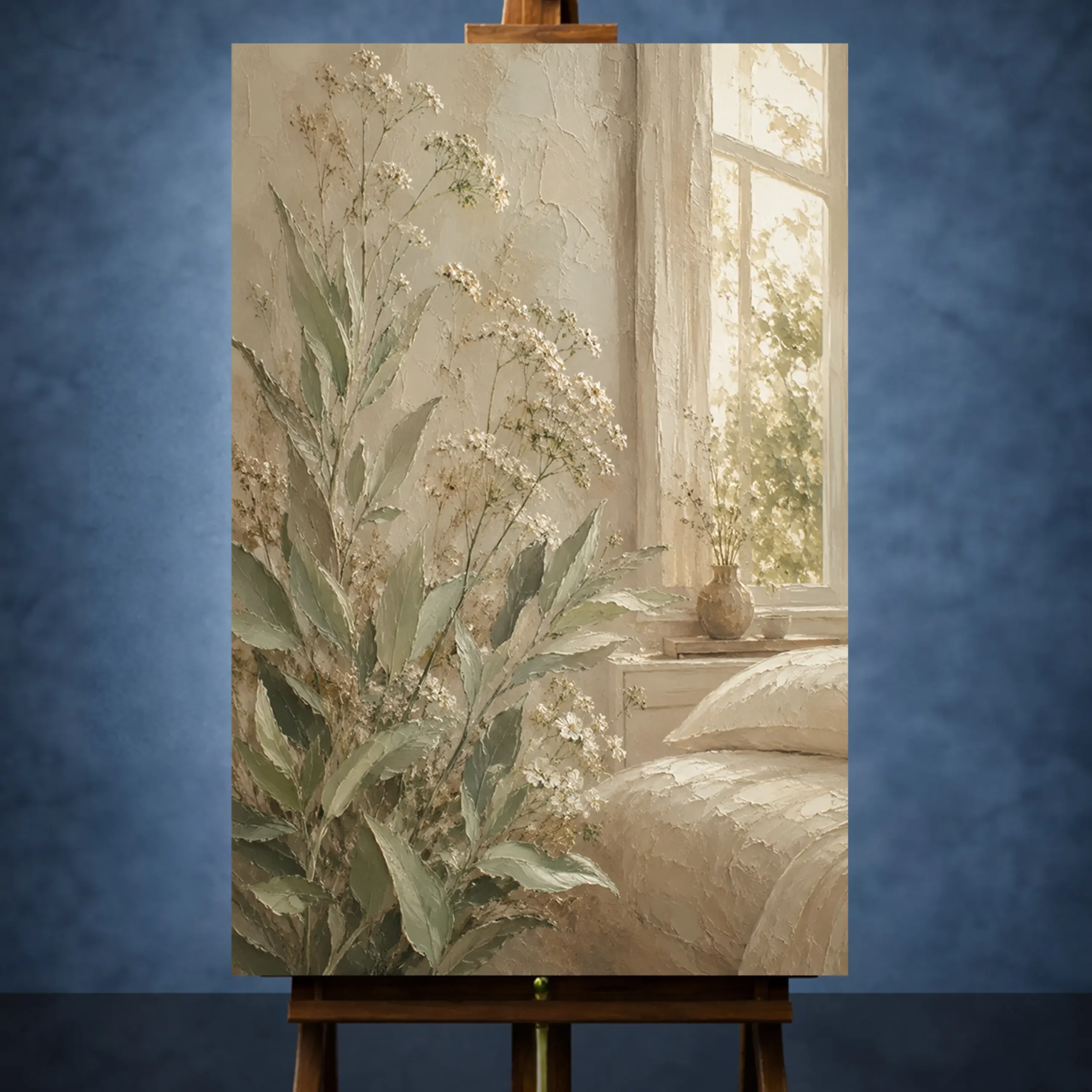 _Dikey Mocvkap002 Botanical Bedroom Wall Art wall art print for elegant interiors