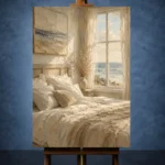 Sunlit Ocean Bedroom Coastal Bedroom Wall Art Canvas Print - Image 3
