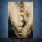 Ivory Veil Lunar Cycle Moon Phase Wall Art Canvas Print - Image 3