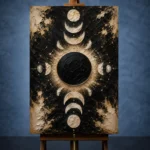 Black Eclipse Halo Moon Phase Wall Art Canvas Print - Image 3