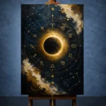 Celestial Eclipse Zodiac Wall Art Canvas Print - Image 3