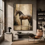 Regal Brown Horse Wall Art Canvas Print - Image 3