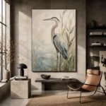 Blue Heron Bird Wall Art Canvas Print - Image 3