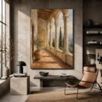 Tuscan Loggia Classical Architecture Wall Art Canvas Print - Image 3