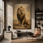 Seated Sovereign Lion Wall Art Canvas Print - Image 3