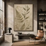 Pressed Fern Herbarium Botanical Bedroom Wall Art Canvas Print - Image 4