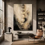 Ivory Veil Lunar Cycle Moon Phase Wall Art Canvas Print - Image 4
