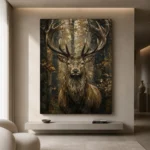 Majestic Stag Wildlife Portrait Wall Art Canvas Print - Image 4