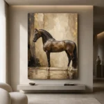 Regal Brown Horse Wall Art Canvas Print - Image 4