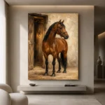 Chestnut Stable Horse Wall Art Canvas Print - Image 4