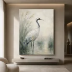 Elegant Crane Bird Wall Art Canvas Print - Image 4