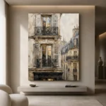 Shuttered Balcony Parisian Architecture Wall Art Canvas Print - Image 4