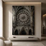 Rose Window Gothic Architecture Wall Art Canvas Print - Image 4