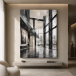 Black Steel Atrium Modern Architecture Wall Art Canvas Print - Image 4