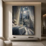 Moonlit Garden Suite Moonlit Bedroom Wall Art Canvas Print - Image 5