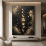 Celestial Lunar Map Moon Phase Wall Art Canvas Print - Image 3