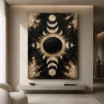 Black Eclipse Halo Moon Phase Wall Art Canvas Print - Image 5