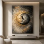 Celestial Eclipse Sun and Moon Wall Art Canvas Print - Image 5