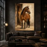 Chestnut Stable Horse Wall Art Canvas Print - Image 5
