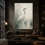Elegant Crane Bird Wall Art Canvas Print - Image 5