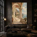 Coastal Loggia Mediterranean Architecture Wall Art Canvas Print - Image 5