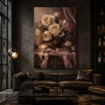 Candlelit Rose Bouquet Romantic Bedroom Wall Art Canvas Print - Image 6