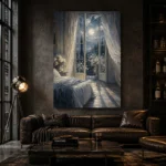 Moonlit Garden Suite Moonlit Bedroom Wall Art Canvas Print - Image 6