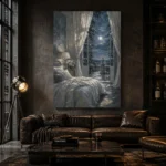 Moonlit Canopy Courtyard Moonlit Bedroom Wall Art Canvas Print - Image 6