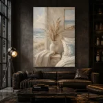 Pampas Vase Coastal Bedroom Wall Art Canvas Print - Image 6