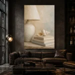 Seashell Lamp Coastal Bedroom Wall Art Canvas Print - Image 6