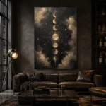 Celestial Lunar Map Moon Phase Wall Art Canvas Print - Image 4